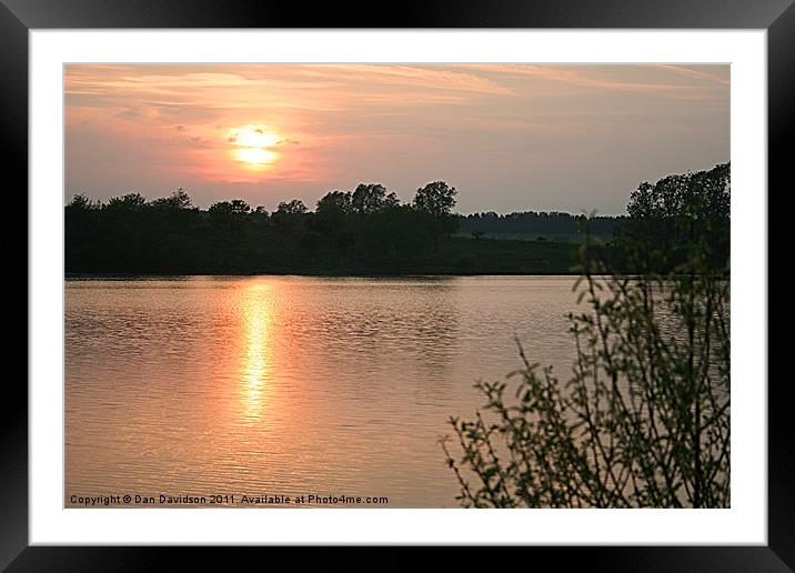 Sunset on the lake Framed Mounted Print by Dan Davidson