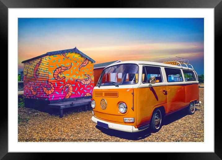 VW Camper Van Framed Mounted Print by Alison Chambers
