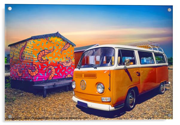 VW Camper Van Acrylic by Alison Chambers