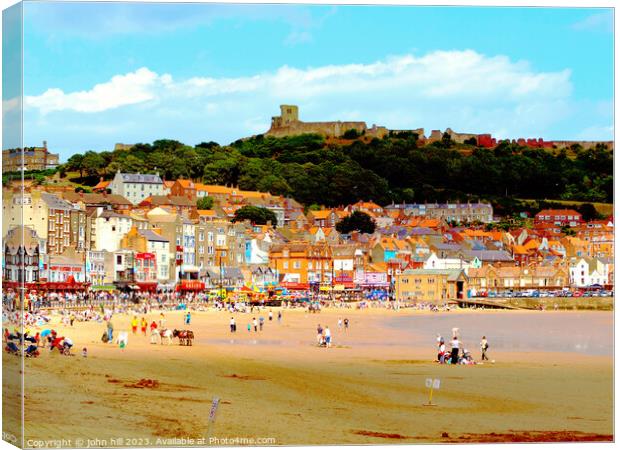 South beach and castle, Scarborough Yorkshire Canvas Print by john hill