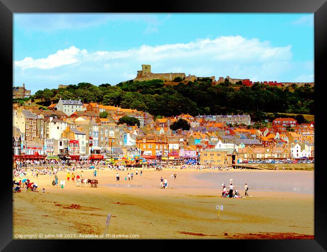 South beach and castle, Scarborough Yorkshire Framed Print by john hill