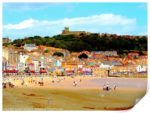South beach and castle, Scarborough Yorkshire Print by john hill