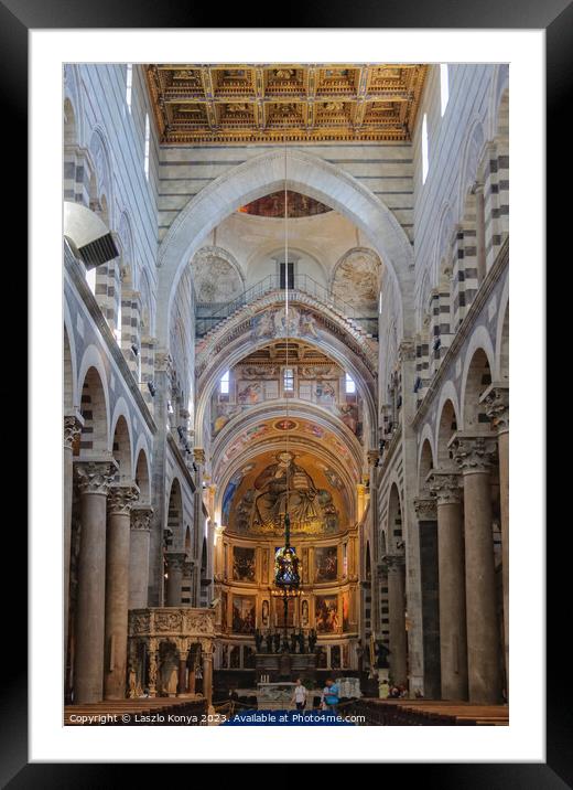 Interior of the Cathedral - Pisa Framed Mounted Print by Laszlo Konya