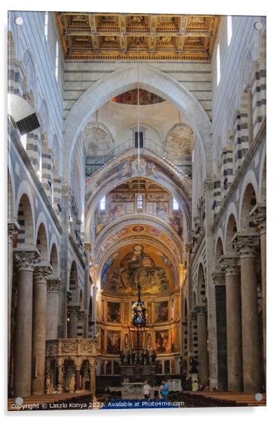 Interior of the Cathedral - Pisa Acrylic by Laszlo Konya