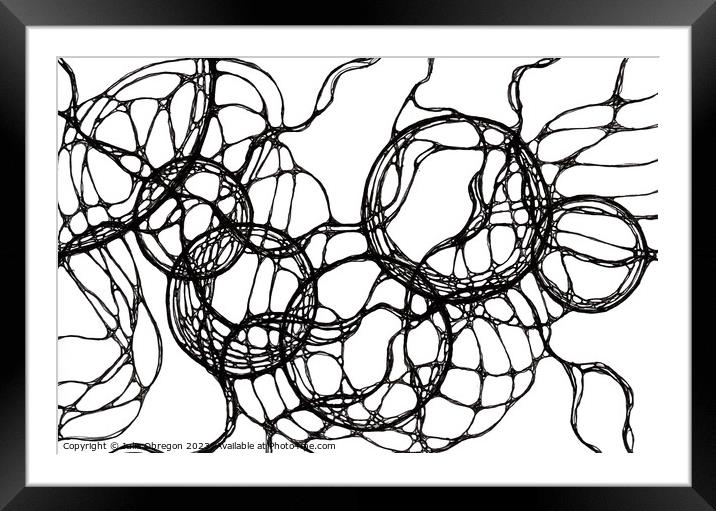 Hand-drawn neurographic illustration Framed Mounted Print by Julia Obregon