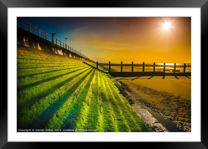 Rhyl Beach Sunset Splash Point Framed Mounted Print by Darren Wilkes