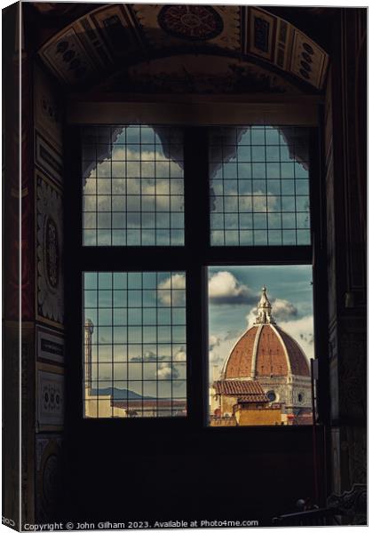Window onto Florence Italy Canvas Print by John Gilham