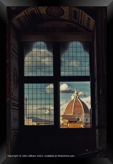 Window onto Florence Italy Framed Print by John Gilham