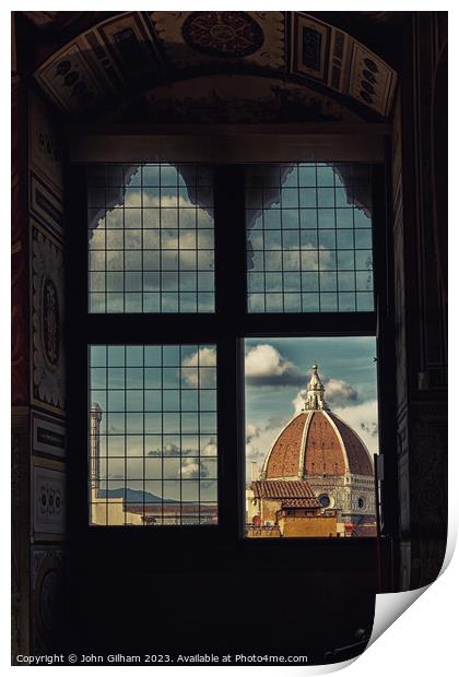 Window onto Florence Italy Print by John Gilham