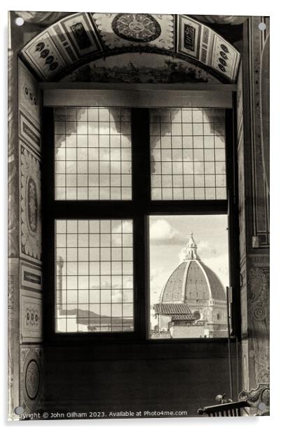 Window onto Florence Italy Acrylic by John Gilham