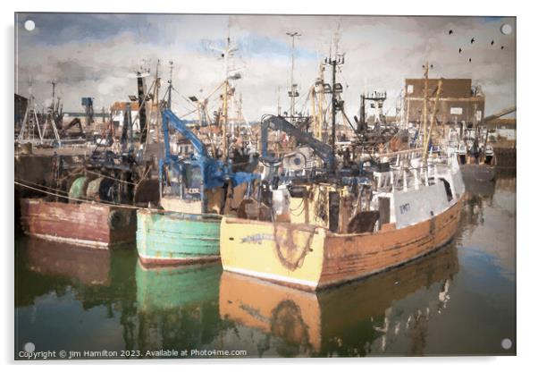 Portavogie harbour, Northern Ireland Digital art Acrylic by jim Hamilton