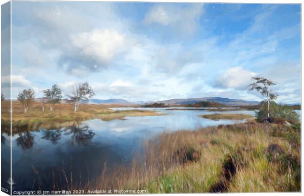 Serenity on Rannoch Moor Canvas Print by jim Hamilton
