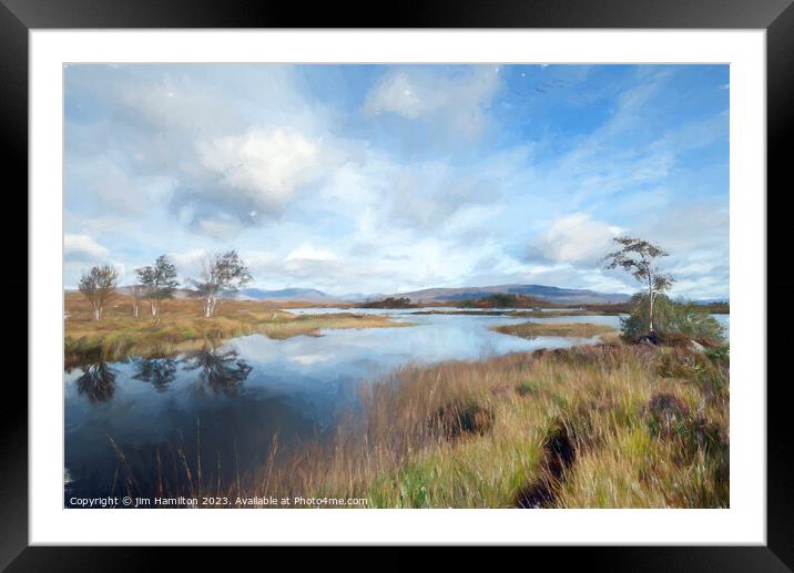 Serenity on Rannoch Moor Framed Mounted Print by jim Hamilton