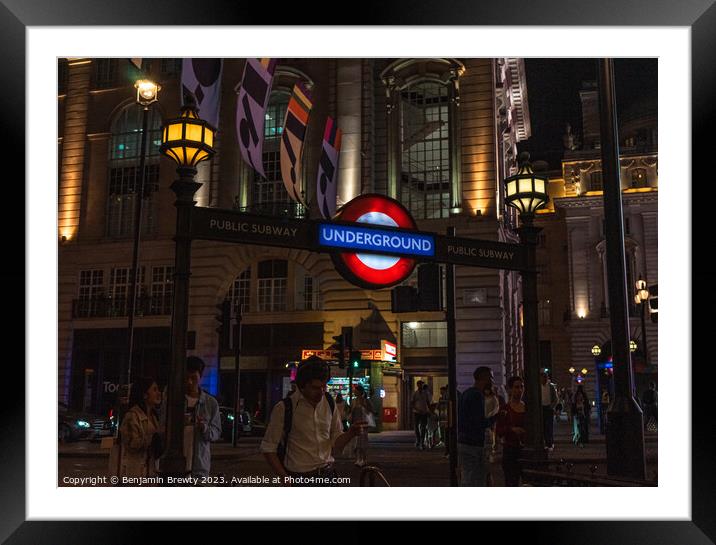 London Piccadilly Circus  Framed Mounted Print by Benjamin Brewty