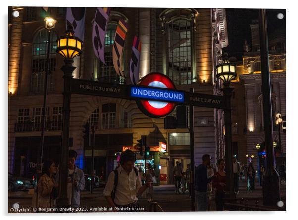 London Piccadilly Circus  Acrylic by Benjamin Brewty