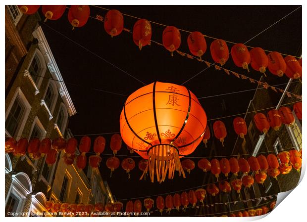Chinatown Lantern  Print by Benjamin Brewty