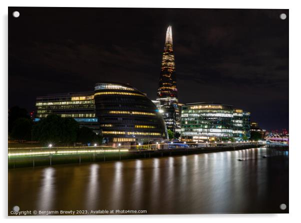 London Long Exposure  Acrylic by Benjamin Brewty