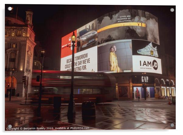 Piccadilly Circus  Acrylic by Benjamin Brewty