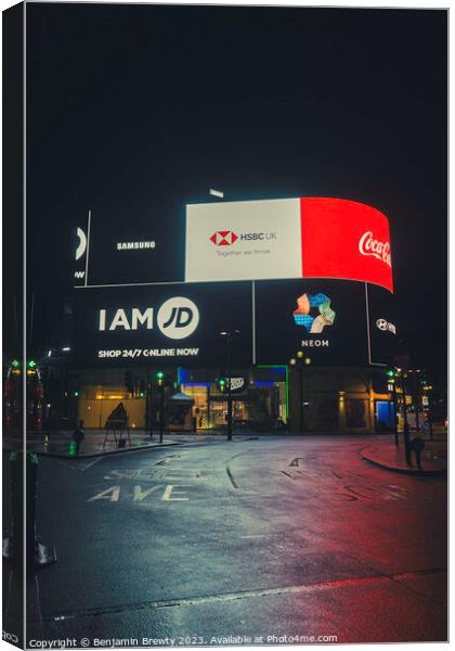 London Piccadilly Circus  Canvas Print by Benjamin Brewty