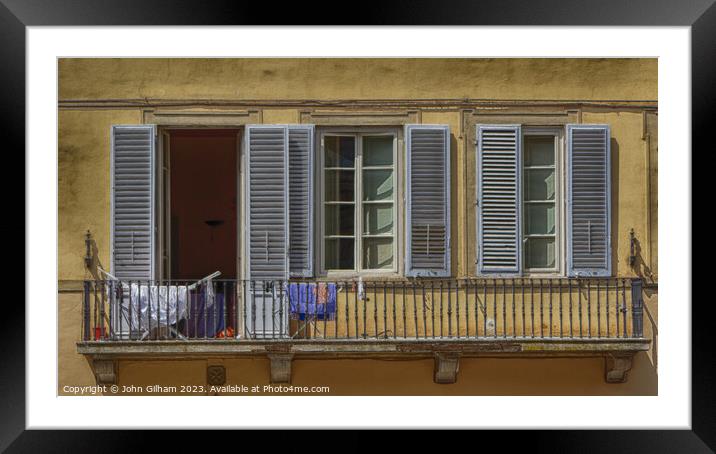 Windows and Doors - Italy Framed Mounted Print by John Gilham