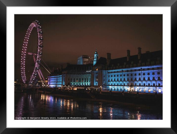 London Eye Framed Mounted Print by Benjamin Brewty