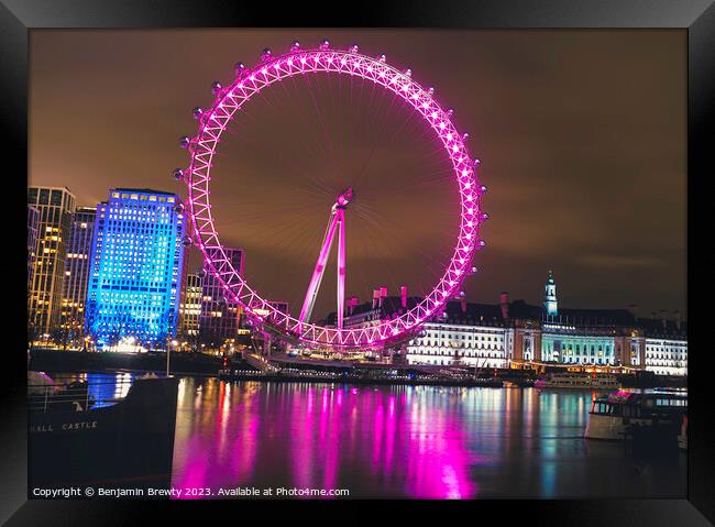 London Eye Framed Print by Benjamin Brewty