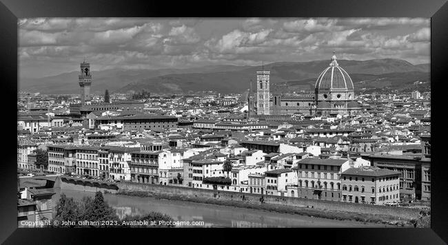 City Skyline - Firenze Italy Framed Print by John Gilham
