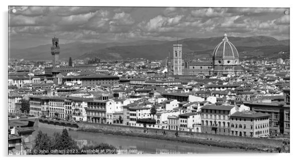 City Skyline - Firenze Italy Acrylic by John Gilham