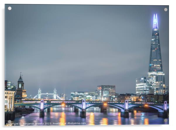 London Long Exposure  Acrylic by Benjamin Brewty