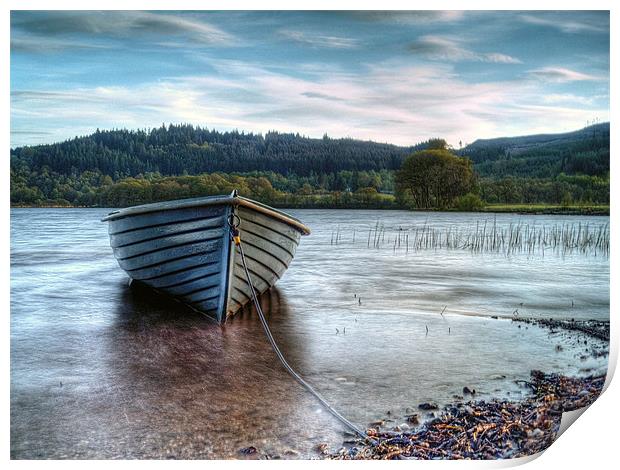 Wooden Boat On Loch Ard Print by Aj’s Images