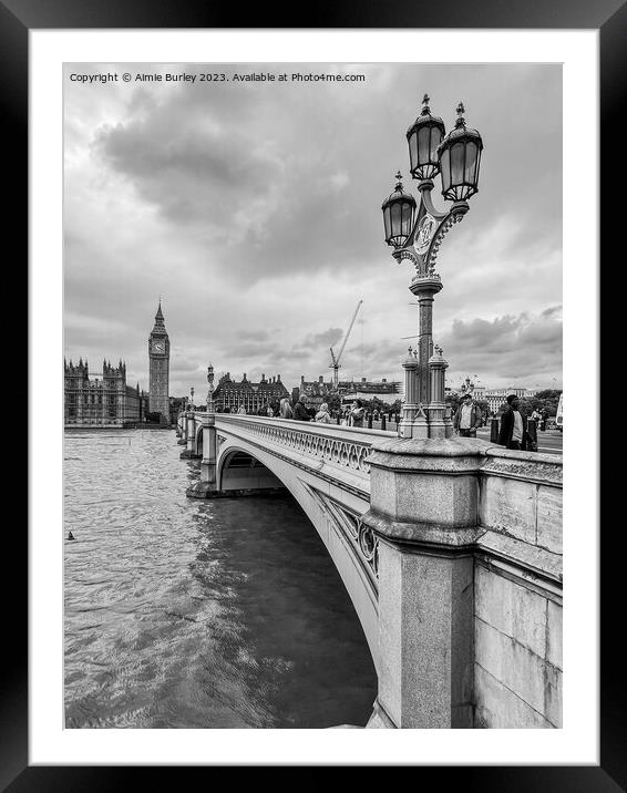 Westminster Bridge Framed Mounted Print by Aimie Burley