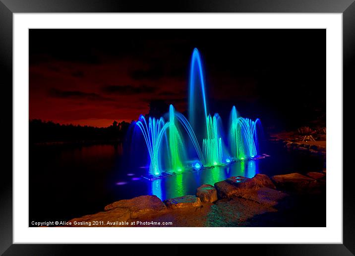 Fountain at the Electric Forest Framed Mounted Print by Alice Gosling