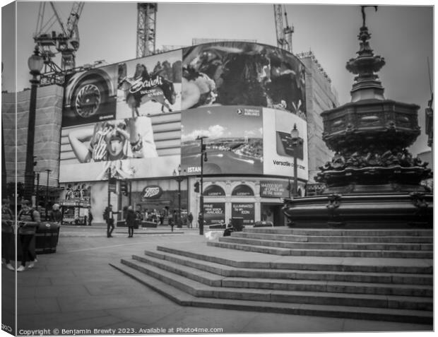 Piccadilly Circus  Canvas Print by Benjamin Brewty