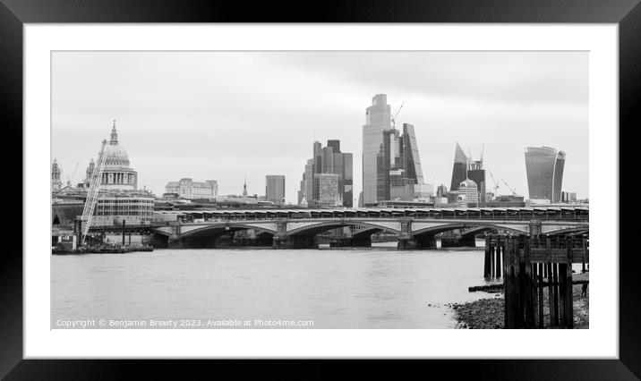 London Landmarks  Framed Mounted Print by Benjamin Brewty