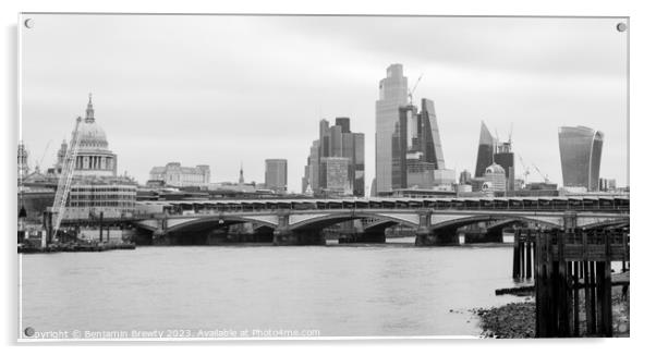 London Landmarks  Acrylic by Benjamin Brewty