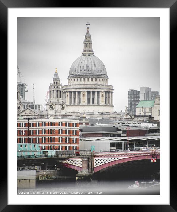 St Paul's Cathedral  Framed Mounted Print by Benjamin Brewty