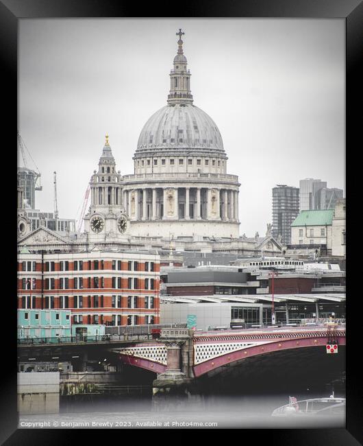 St Paul's Cathedral  Framed Print by Benjamin Brewty