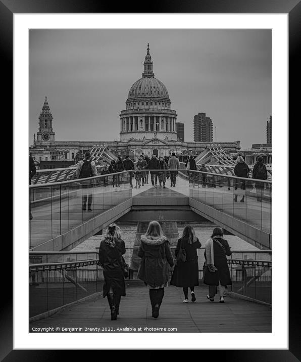 Millennium Bridge  Framed Mounted Print by Benjamin Brewty