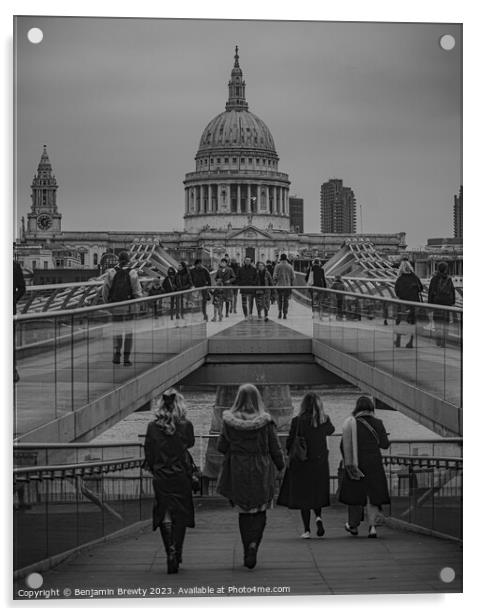Millennium Bridge  Acrylic by Benjamin Brewty