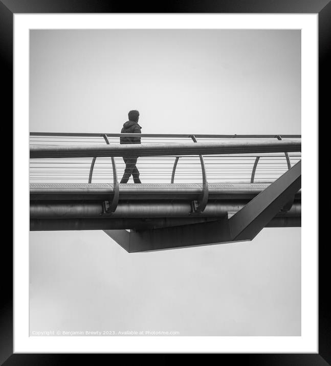Millennium Bridge  Framed Mounted Print by Benjamin Brewty