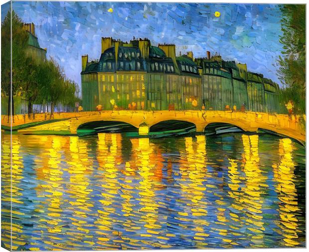 Reflections of Paris Canvas Print by Roger Mechan