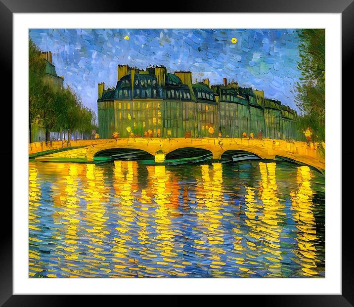 Reflections of Paris Framed Mounted Print by Roger Mechan