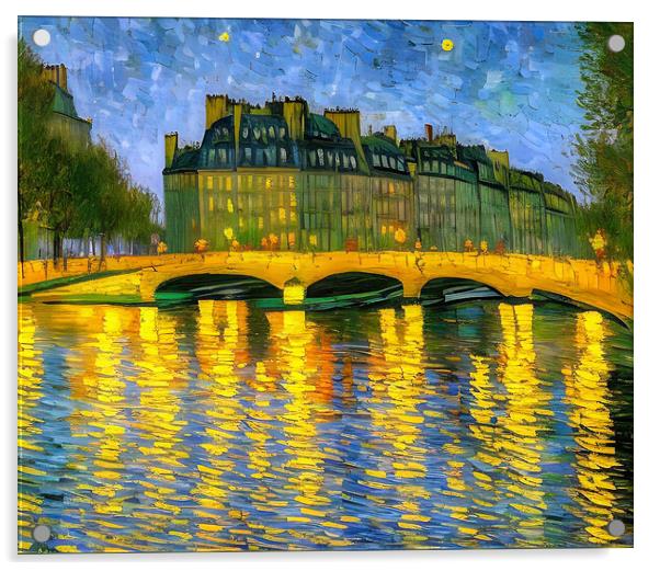 Reflections of Paris Acrylic by Roger Mechan