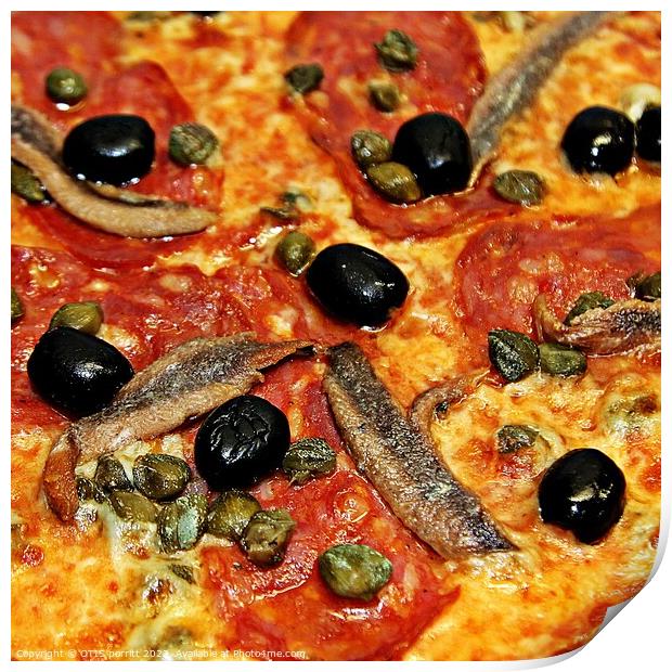 PEPPERONI AND ANCHOVIES PIZZA Print by OTIS PORRITT