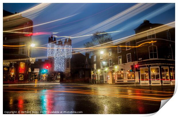 Micklegate York - Lights Fantastique Print by Richard Perks