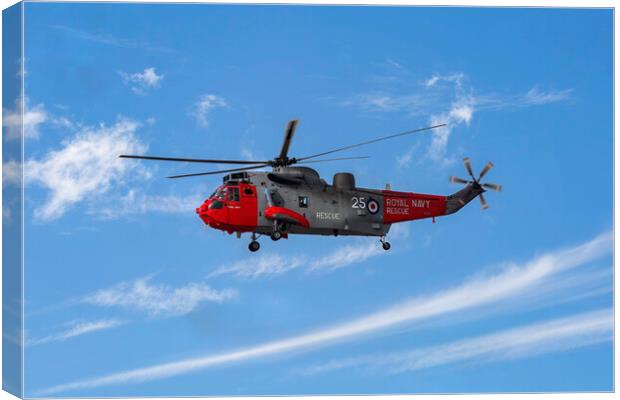 Royal Navy Sea King Helicopter Canvas Print by Derek Beattie