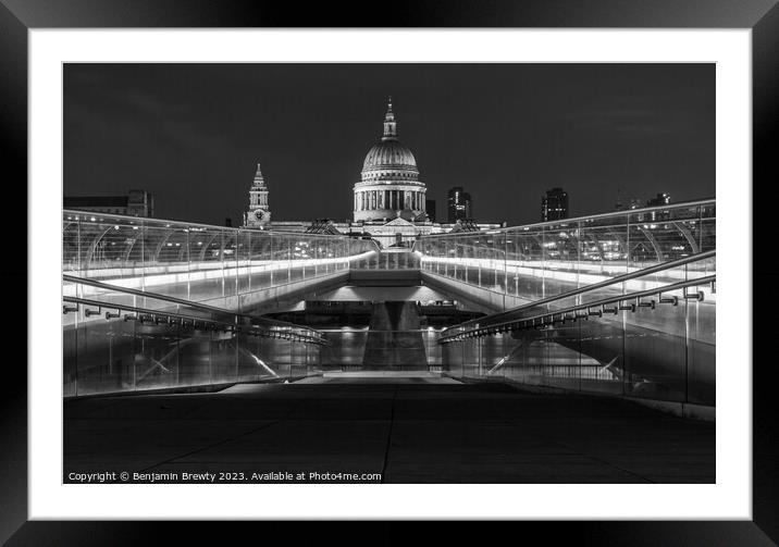 Millennium Bridge  Framed Mounted Print by Benjamin Brewty