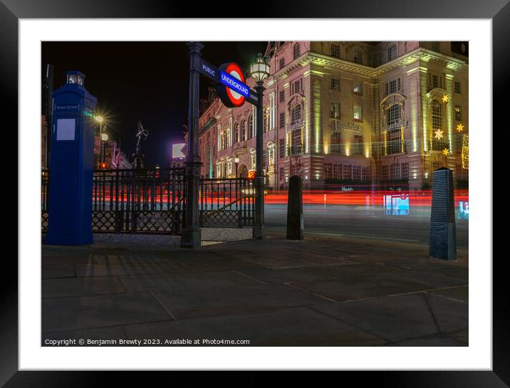 Piccadilly Circus Long Exposure Framed Mounted Print by Benjamin Brewty