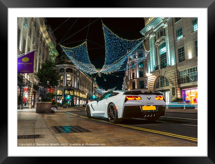 Corvette Regent Street Framed Mounted Print by Benjamin Brewty