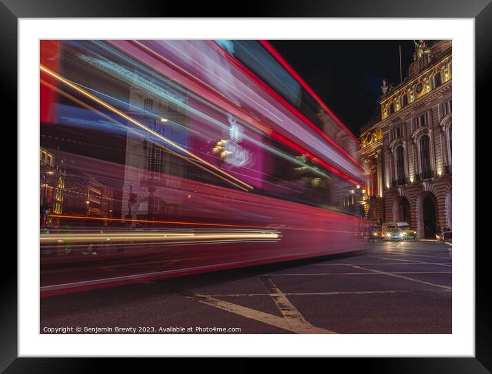 Piccadilly Circus Long Exposure  Framed Mounted Print by Benjamin Brewty